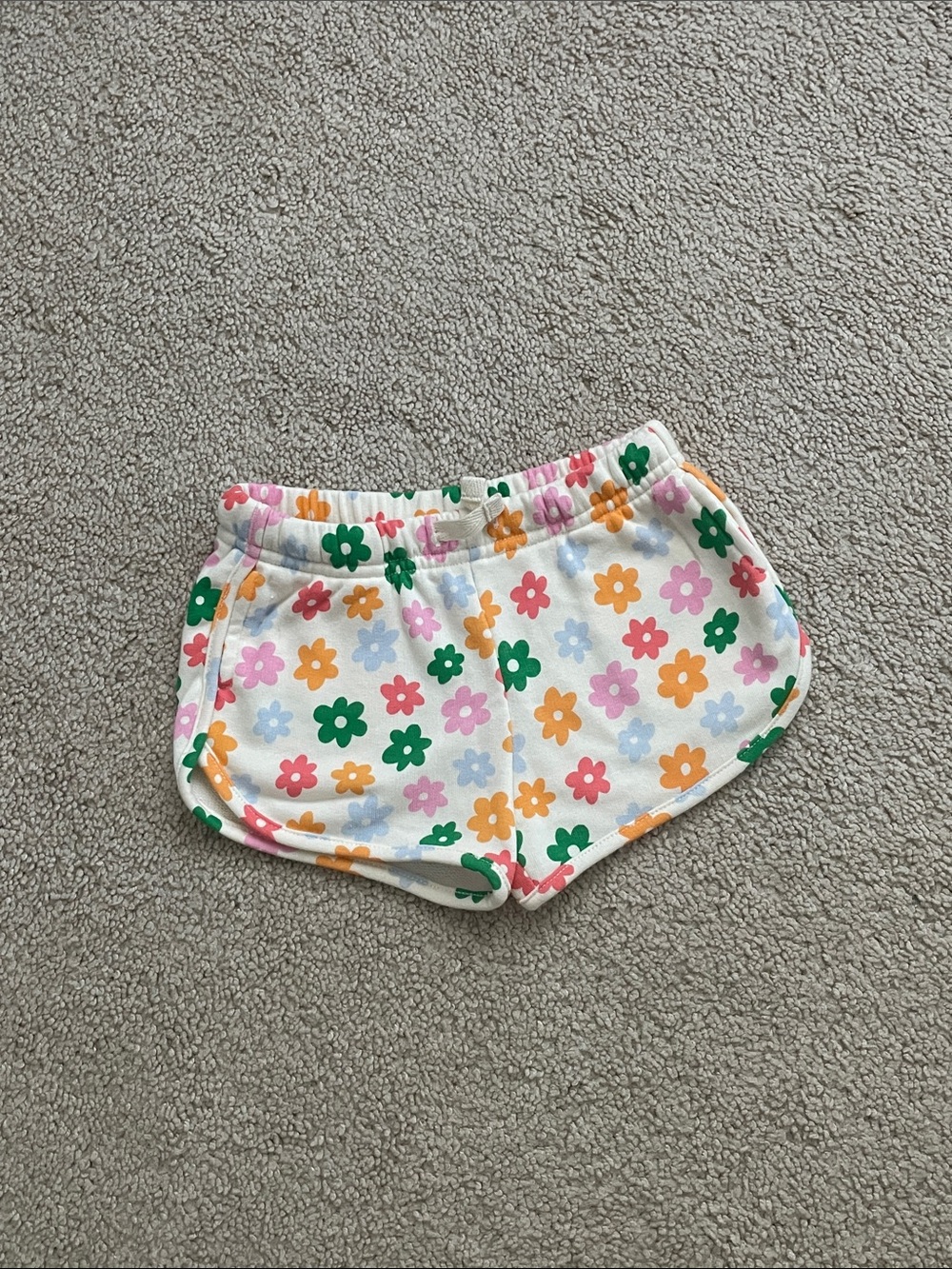 White Floral Print Lounge Shorts